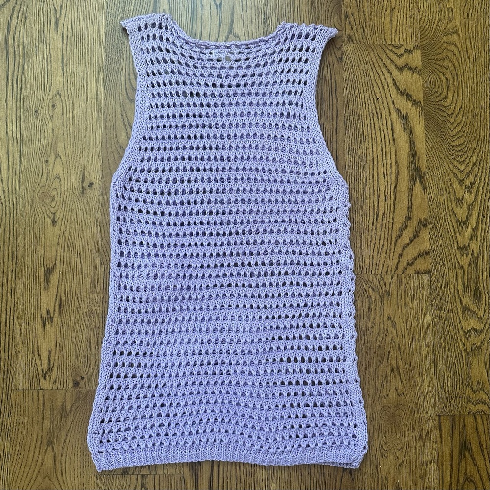 NWOT POL Lavender Crochet Mini Dress with 3D Flower – Size Small - Picture 7 of 7
